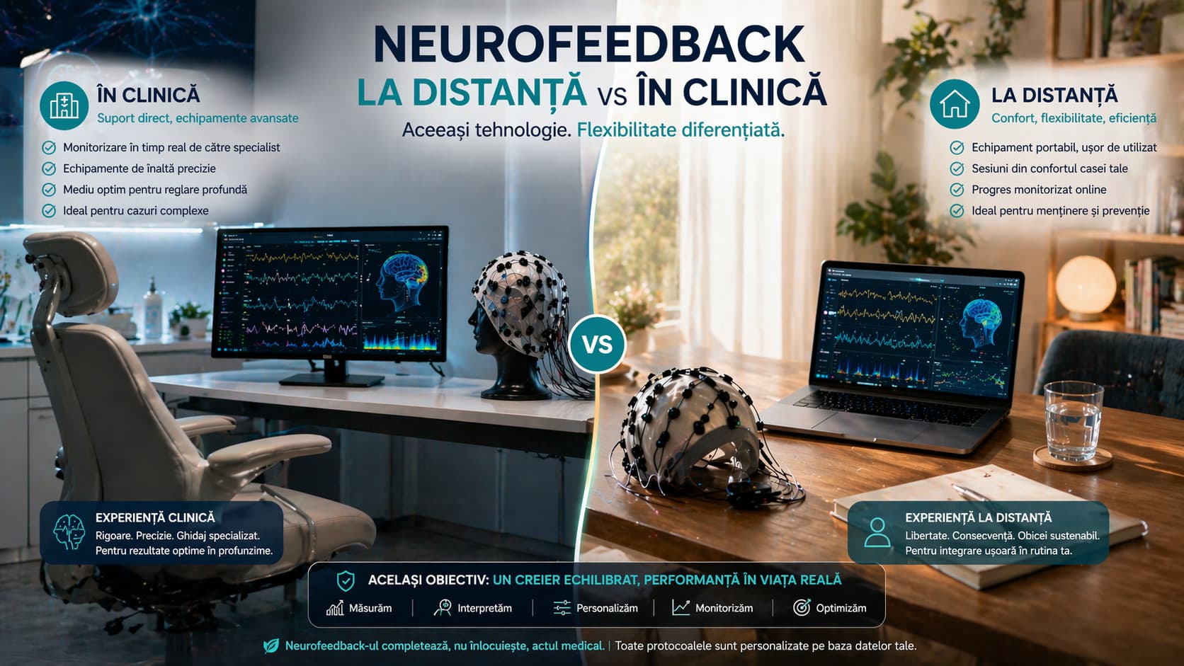 Neurofeedback la distanță vs în clinică: ce este real, ce e limitare