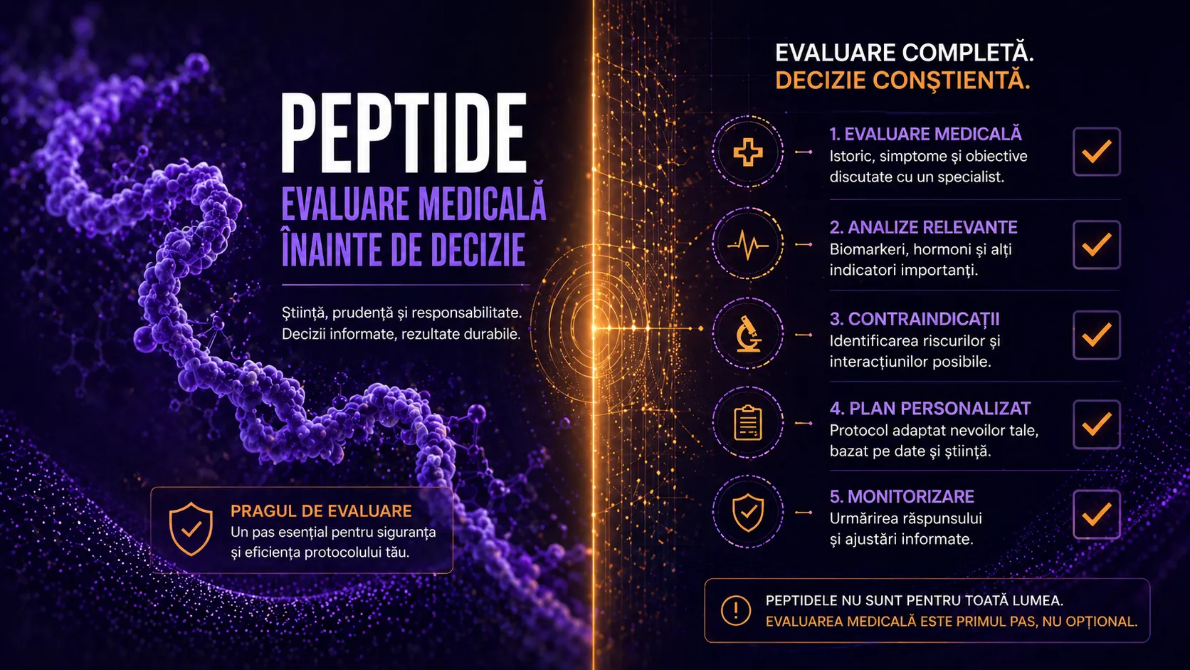 Peptide: ce evaluezi medical înainte să iei decizia să începi