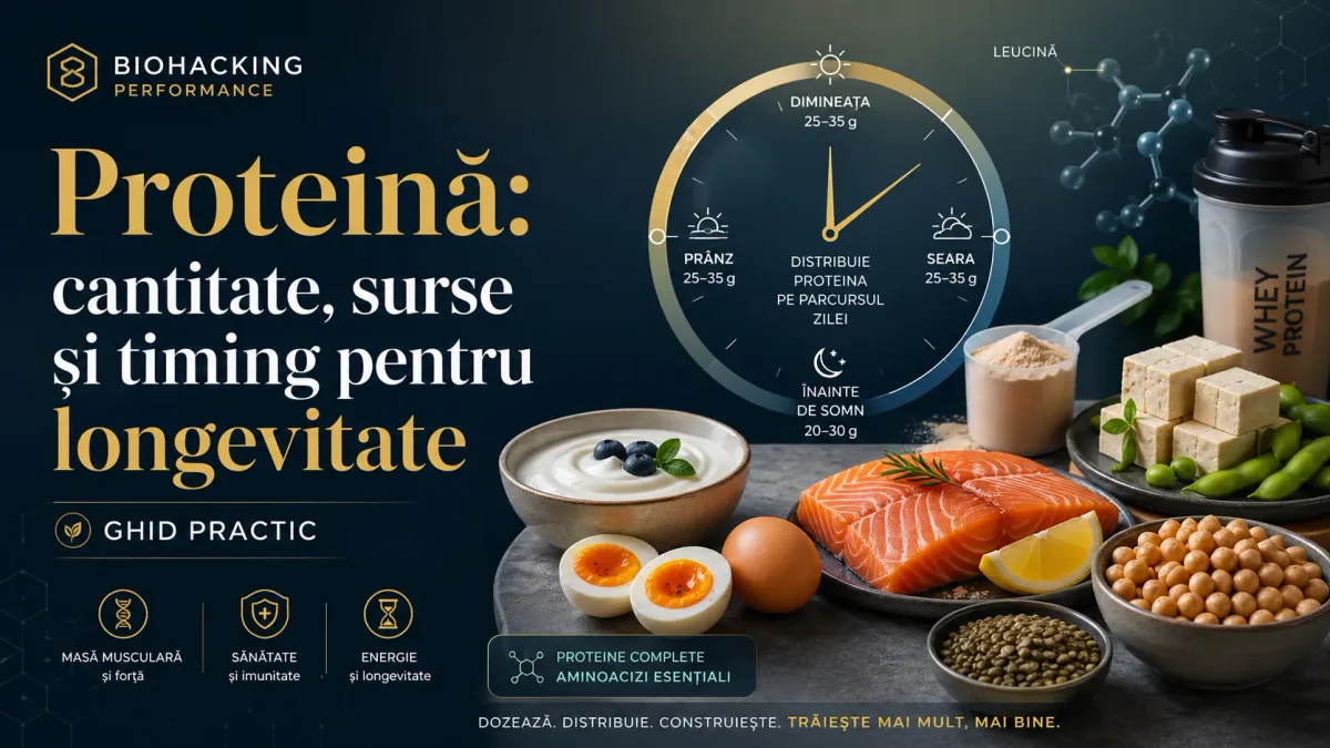 Proteină: cantitate, surse și timing pentru longevitate