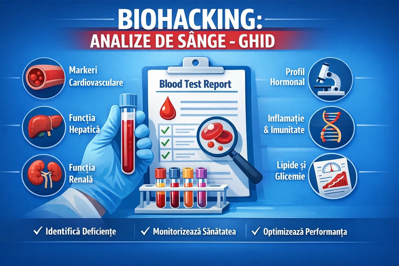 Analize de sânge pentru optimizare: ghid complet biohacking