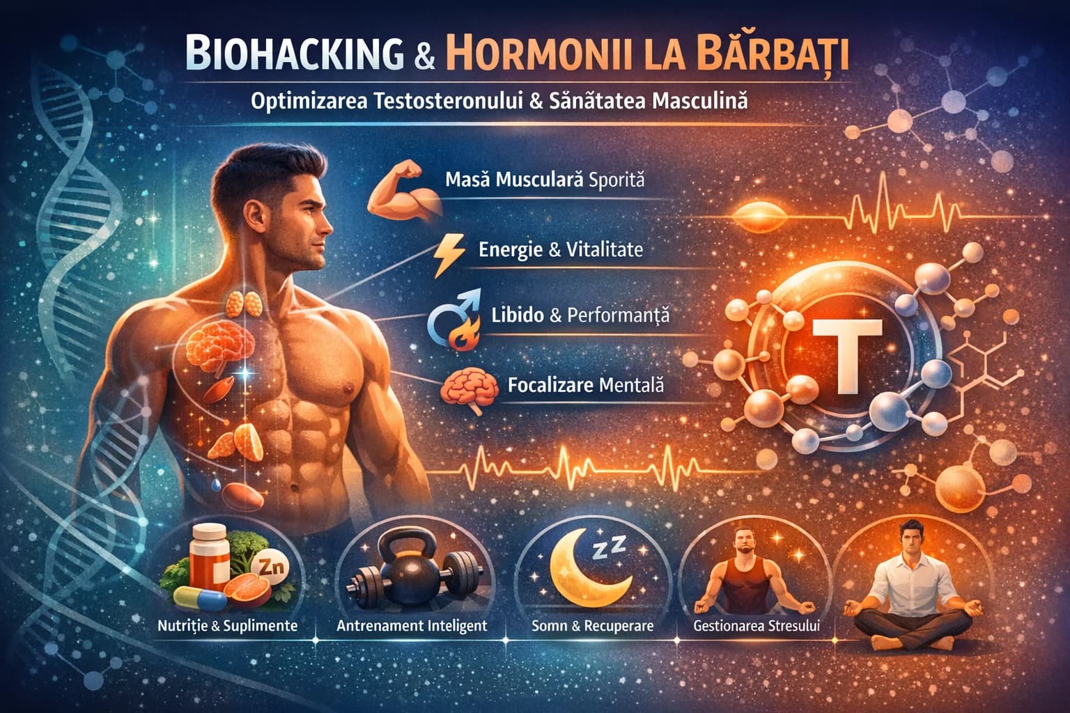 Optimizare hormonală la bărbați: testosteron, cortizol, tiroidă